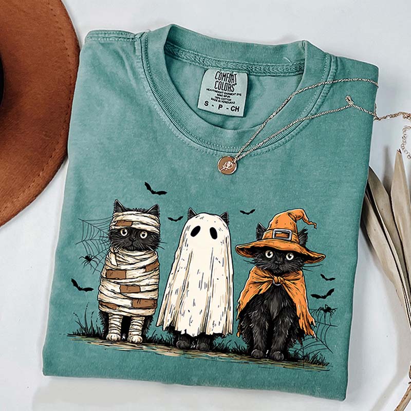 Retro Comfort Colors Ghost Cat T-Shirt