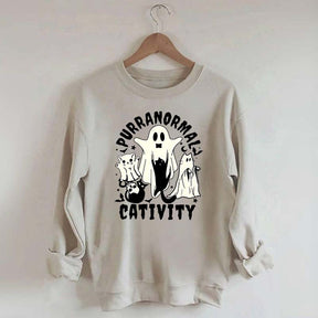 Purranormal Cativity Spooky Ghost Cat Sweatshirt