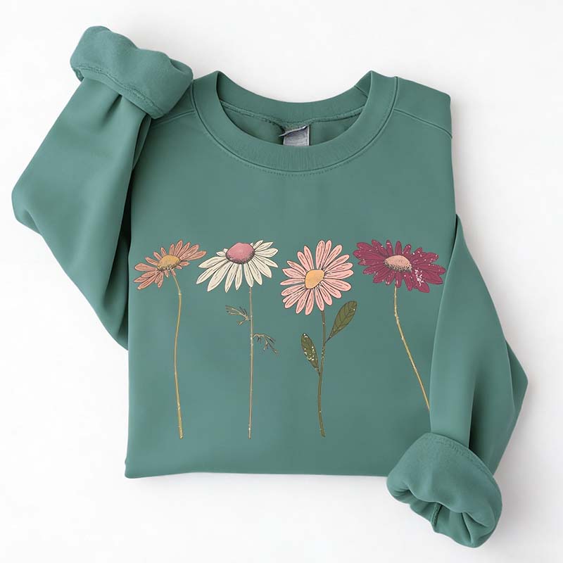 Vintage Floral Boho Wildflower Cottagecore Sweatshirt