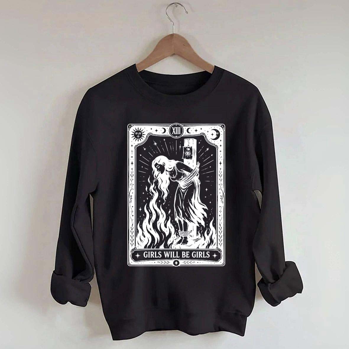 Retro Girls Will Be Girls Witch With Sigarete Sweatshirt