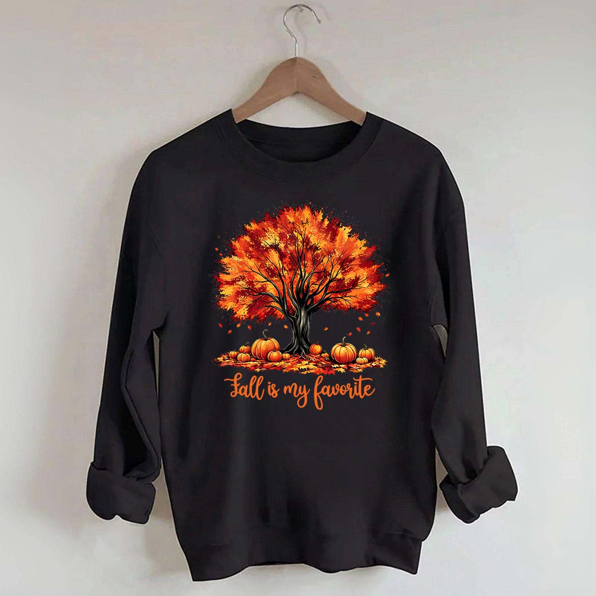 Fall Is My Favorite Tree Leaves Trendy Sweatshirt