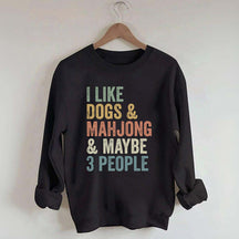 Funny Mahjong and Dogs Sweatshirt