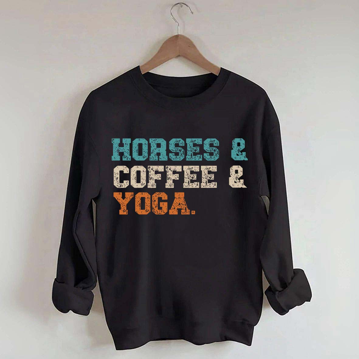 Horses Coffee Yoga Sweatshirt
