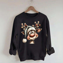 Retro Reindeer Merry Christmas Sweatshirt