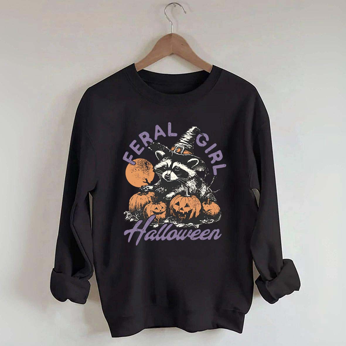 Feral girl Halloween Raccoon Sweatshirt