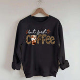 But First Coffee Leopard Sweatshirt