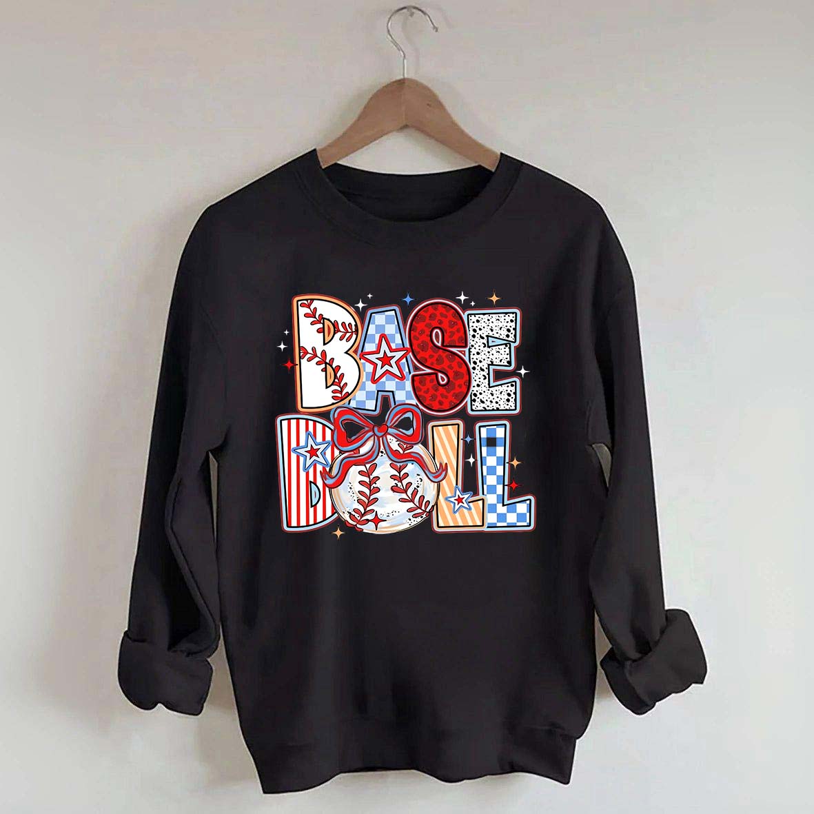 Baseball Coquette Bow Game Day Sweatshirt