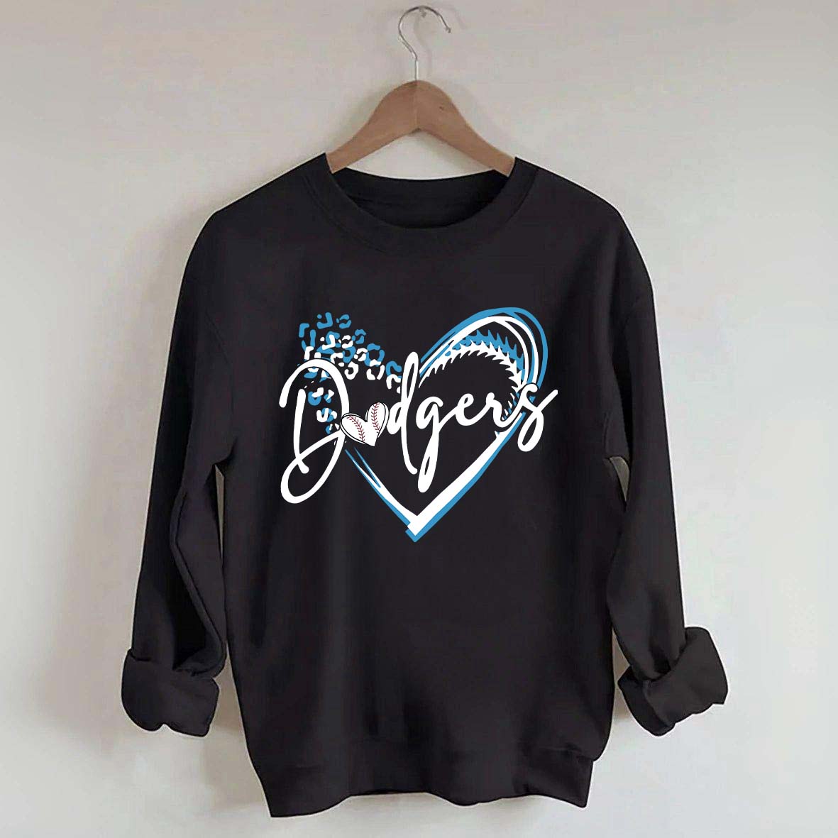 Dodgers Baseball Heart Sweatshirt