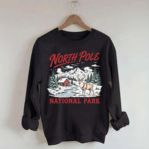 North Pole National Park Retro Christmas Sweatshirt