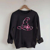 Breast Cancer Awareness Witch Hat Halloween Sweatshirt