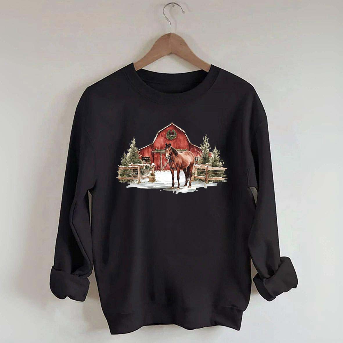 Christmas Horse Western Desert Sweatshirt
