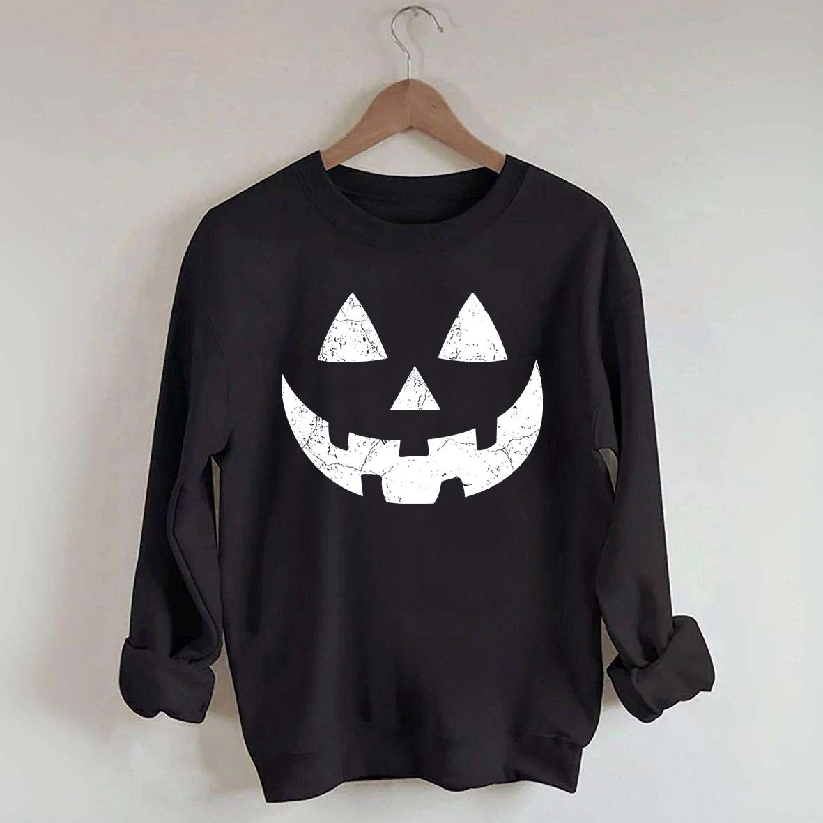 Retro Fall Pumpkin Face Sweatshirt
