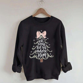 Religious Christmas Oh Come Let Us Adore Him Sweatshirt