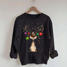 Vintage Reindeer Christmas Light Xmas Sweatshirt