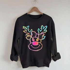Neon Reindeer Christmas Sweatshirt