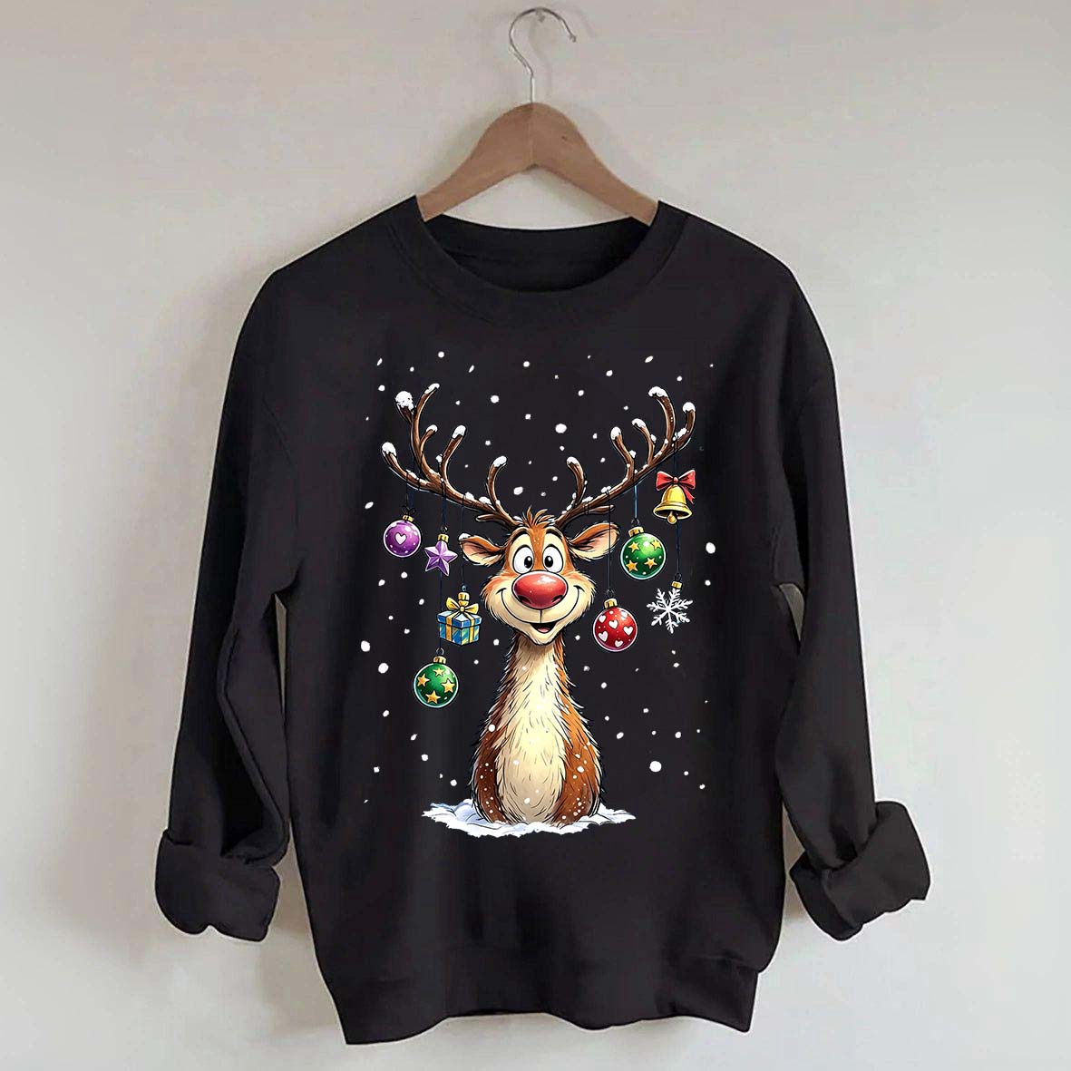 Cute Merry Christmas Vintage Reindeer Sweatshirt