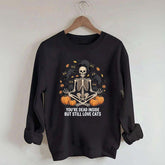 Skeleton Cats Pumpkins Yoga Sweatshirt