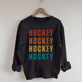Retro Hockey Text Art Sweatshirt