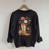 Retro Cowboy Boot Wildflower Sweatshirt