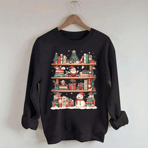 Cute Christmas Bookshelf Santa Sweatshirt