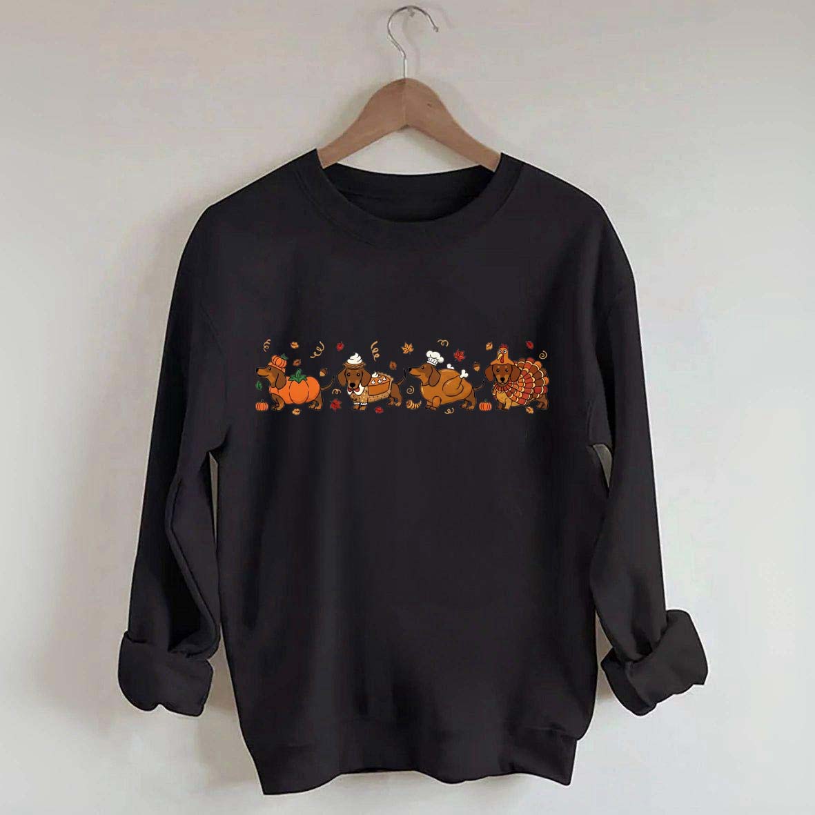 Cute Wiener Dog Turkey Costume Halloween Sweatshirt