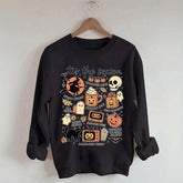Vintage Women's Pumpkin Witch Graphic Sweatshirt
