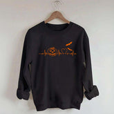 Halloween Pumpkin Heartbeat Funny Sweatshirt