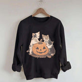 Vintage 90s Cat Halloween Pumpkin Sweatshirt