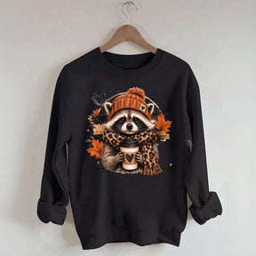 Autumn Coffee Lover Raccoon Sweatshirt