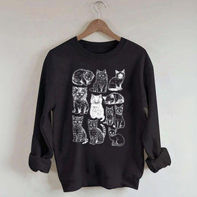 Retro Kitten Graphic Cat Sweatshirt