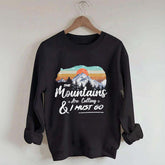 Retro Mountains Are Calling Hiking Camping Sweatshirt