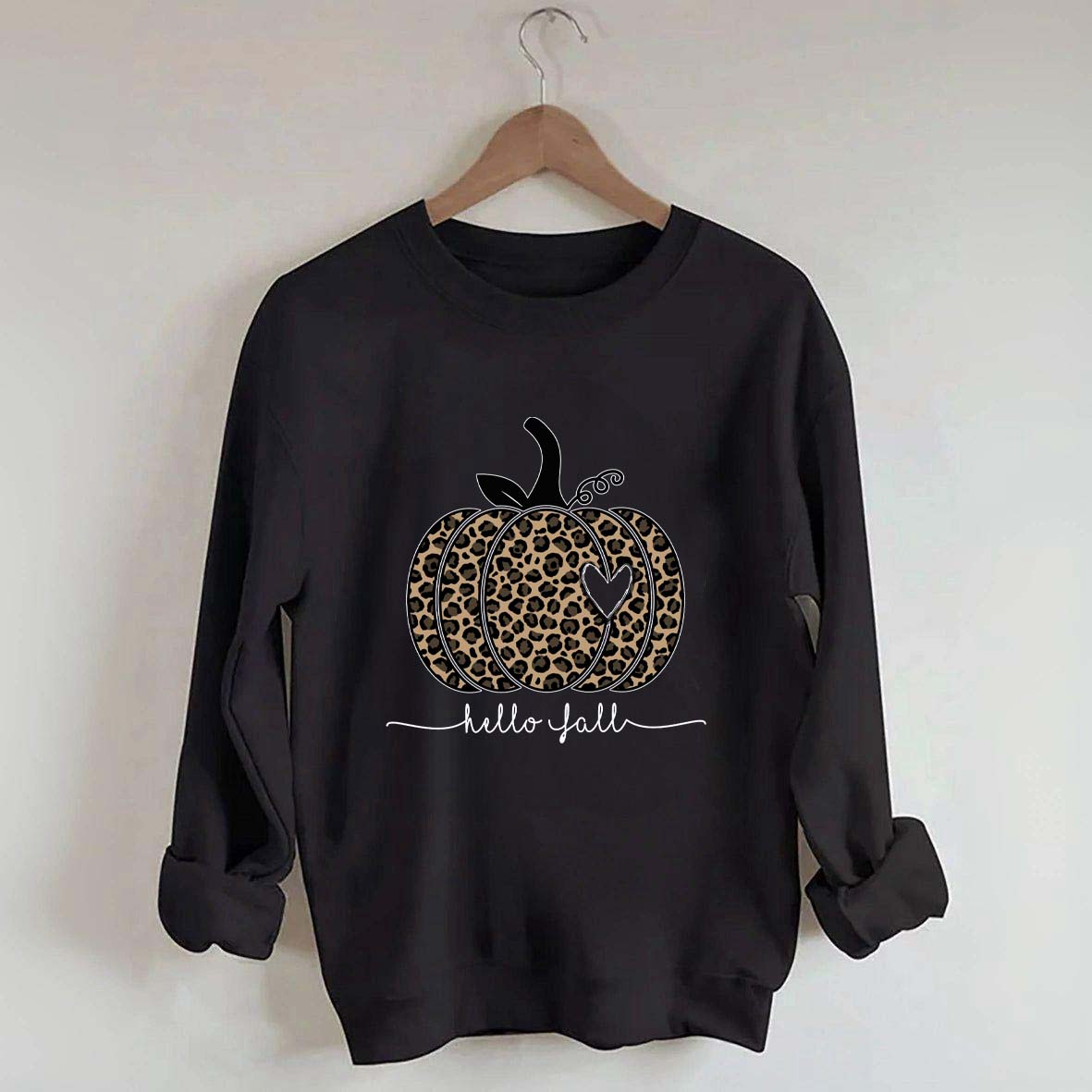 Hello Fall Leopard Pumpkin Sweatshirt