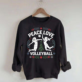 Peace Love Volleyball Christmas Sweatshirt