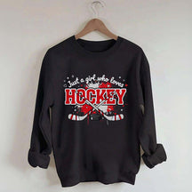 Just a Girl Who Loves Hockey Red Sweatshirt
