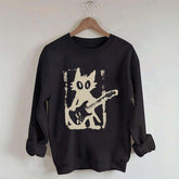 Rock Star Cat Electric Guitar Kitty Sweatshirt