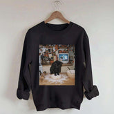 Halloween Black Cat Ghost Sweatshirt