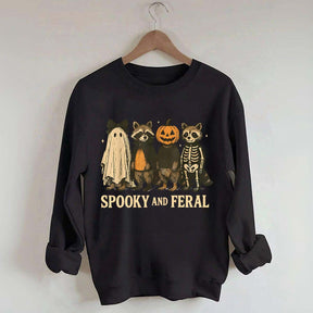 Cute Spooky and Feral Raccoon Sweatshirt