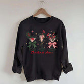 Christmas Please Martini Coquette Holiday Sweatshirt