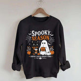 Spooky Season Coffee Cats & Creepy Vibes Sweatshirt