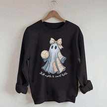 Retro Patchwork Ghost Volleyball Sweatshirt