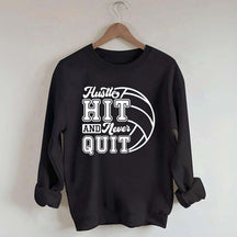 Hustle Never Quit Gameday Games Practice Fan Sweatshirt