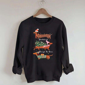 Funny Dachshund Through the Snow Sweatshirt