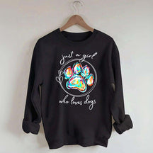 Just a Girl Who Loves Dogs  Animal Lover Sweatshirt