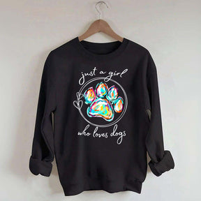 Just a Girl Who Loves Dogs  Animal Lover Sweatshirt