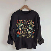 Cottagecore Birds and Flowers  Sweatshirt