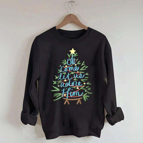 Oh Come Let Us Adore Him Christmas Tree Cute Sweatshirt