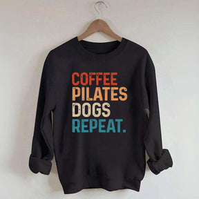 Coffee Pilates Dogs Repeat Sweatshirt