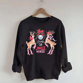 Preppy Cowgirl Christmas Reindeer Sweatshirt