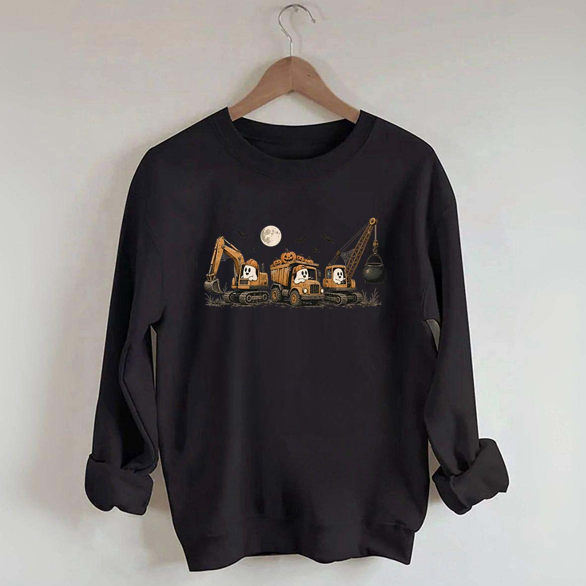 Halloween Construction Ghosts Excavator Sweatshirt