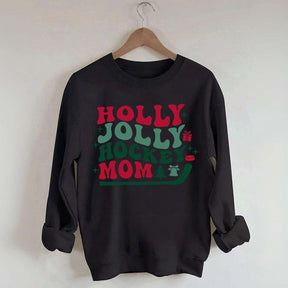 Holly Jolly Hockey Mom Christmas Sweatshirt